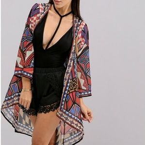 Tribal print kimono